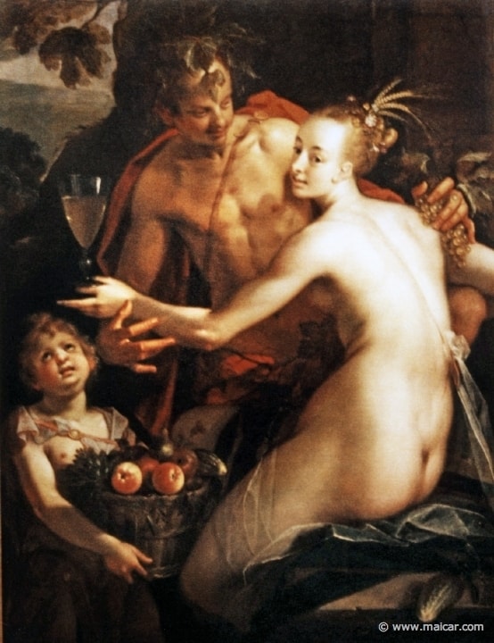 Bacchus, Ceres and Cupid by Hans von Aachen, 1552-1615, Kunsthistorisches Museum, Vienna