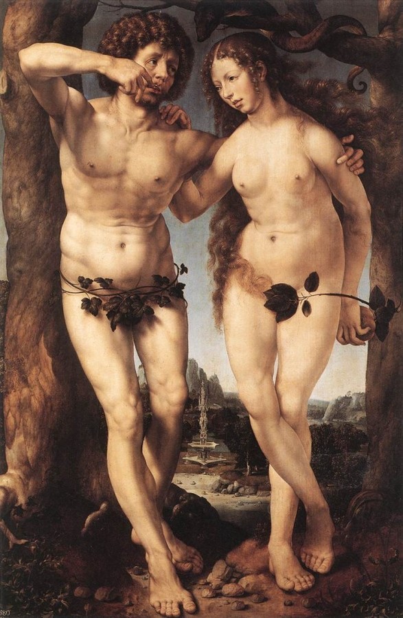 Adam and Eve by Jan Gossart called Mabuse, died c.1533, Her Majesty the Queen