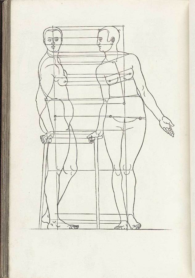 Woodcut from Four Books on the Human Proportions by Albrecht Durer, 1471-1528