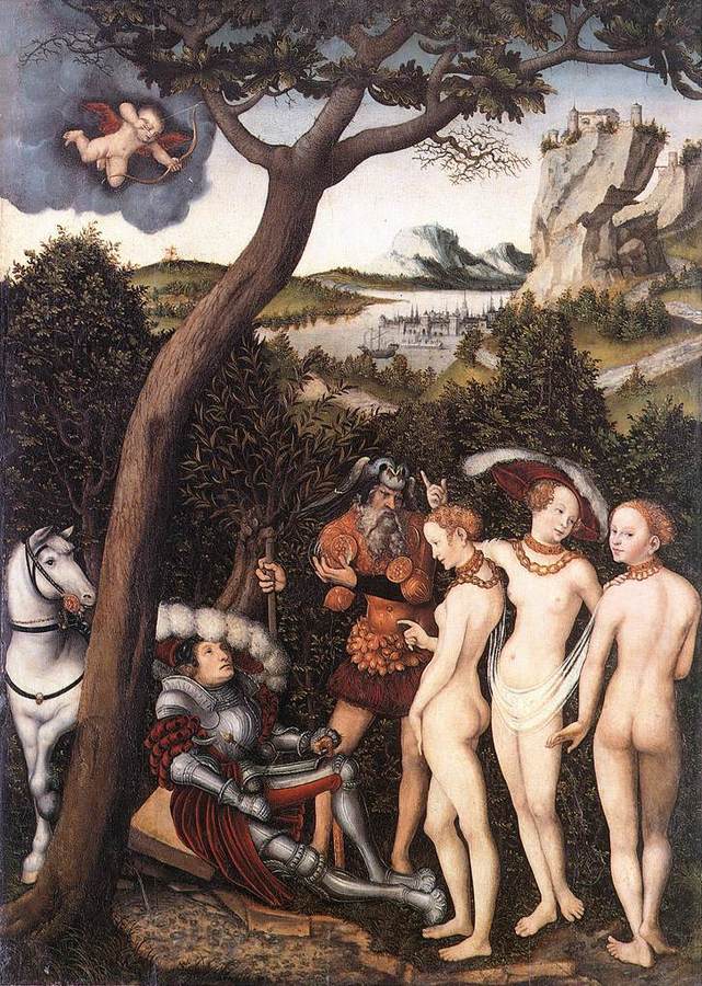 The Judgement of Paris by Lucas Cranach the Elder, 1472-1553, Landesmuseum, Gotha