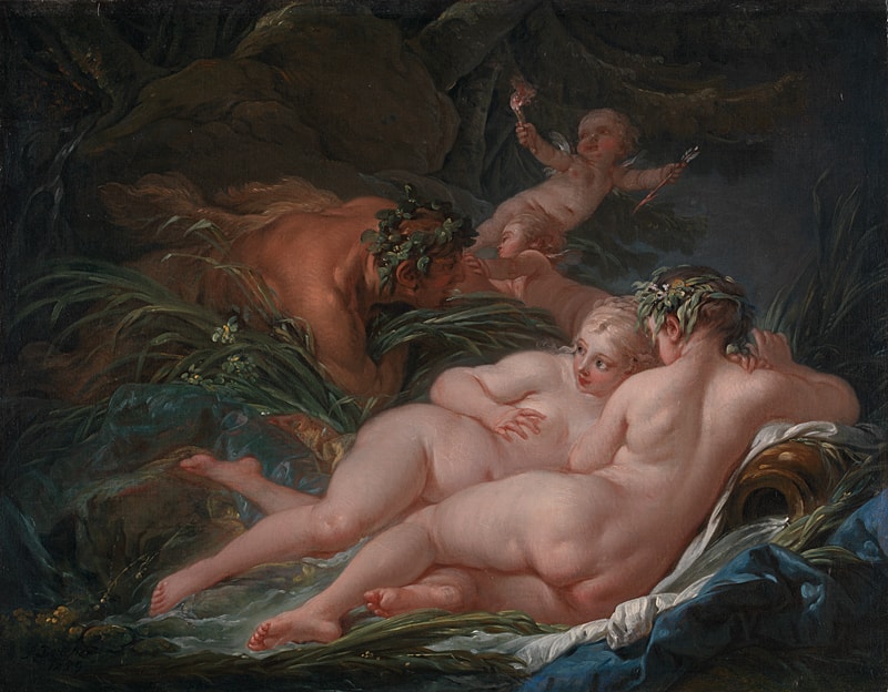 Pan and Syrinx by Boucher, 1703-70, National Gallery, London