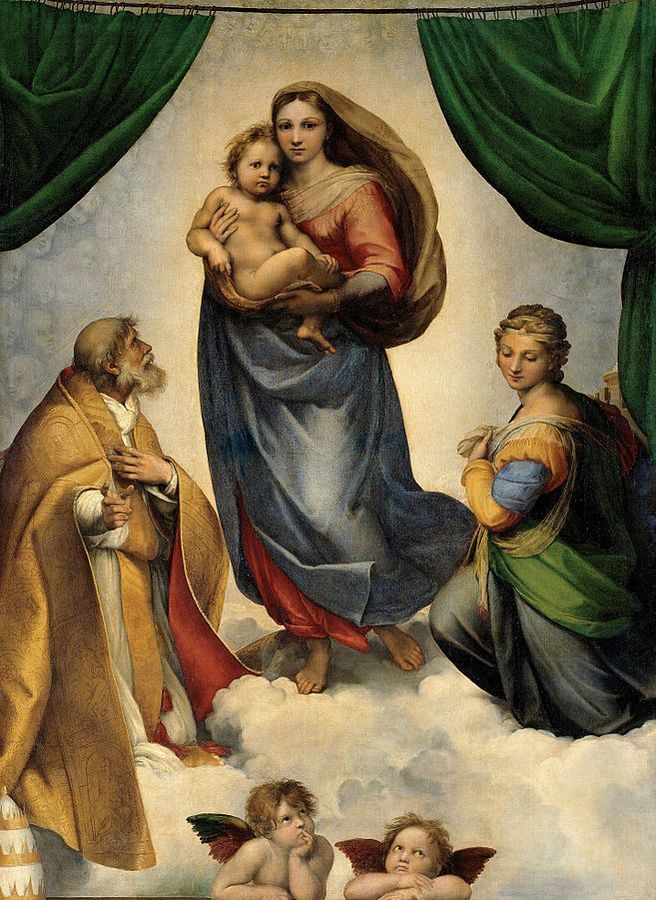 The Sistine Madonna by Raphael, 1483-1520, Uffizi, Florence