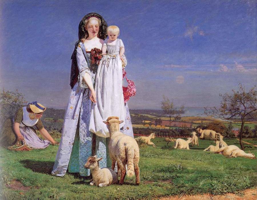 The Pretty Baa Lambs by Ford Madox Brown, 1821-93, Birmingham City Museum