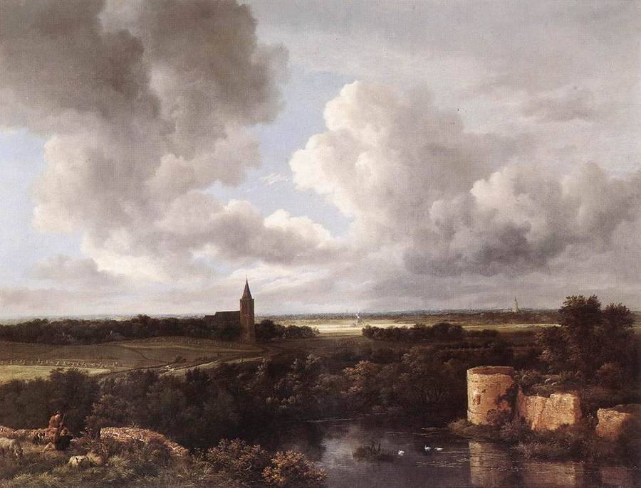 An Extensive Landscape with Ruins by Jacob van Ruisdael, 1628/9-82, National Gallery, London