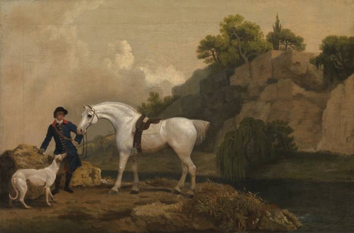A Grey Hack with a White Greyhound and Blue Groom by George Stubbs, 1724-1806, Tate Gallery, London