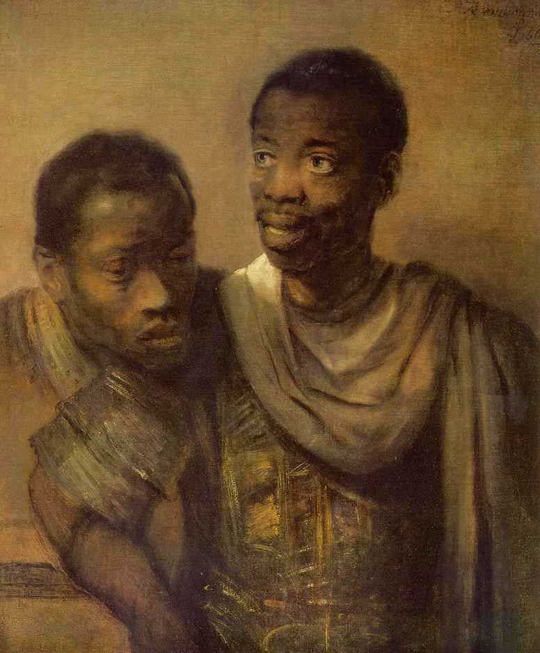 Two Negroes by Rembrandt van Ryn, 1606-69, The Hague, Mauritshuis