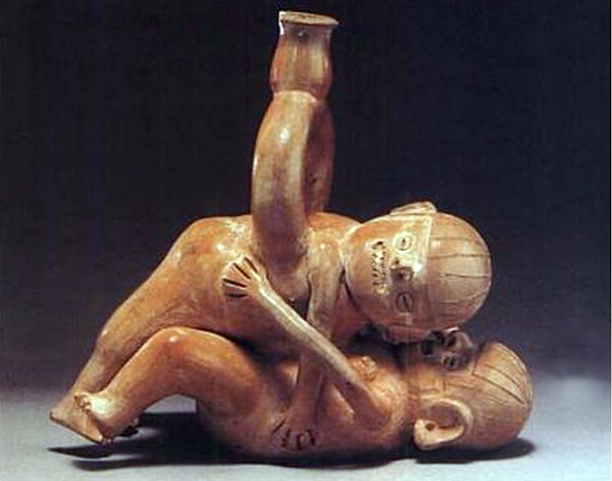 Mochica Pottery depicting sexual intercourse Photograph by Shippee-Johnson, Lima, Peru