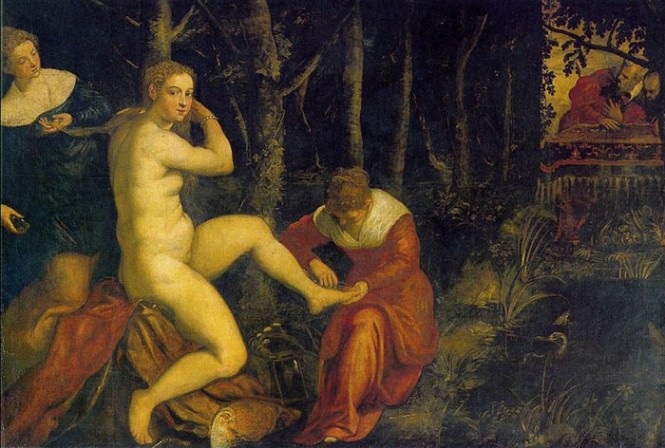 Susannah and the Elders by Jacopo Tintoretto, 1518-94, Louvre, Paris