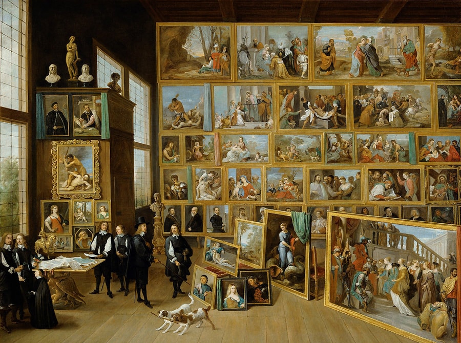 The Archduke Leopold Wilhelm in His Private Picture Gallery by David I. Teniers, 1582-1649, Kunsthistorisches Museum, Vienna