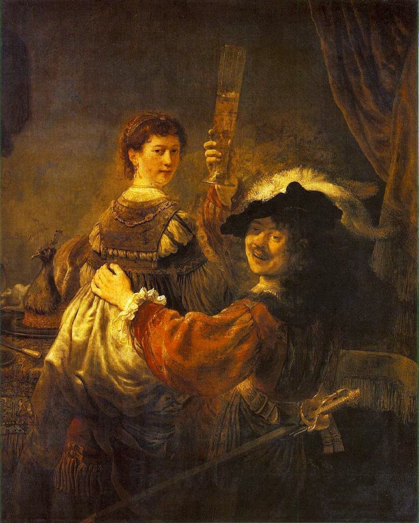 Portrait of Himself and Saskia by Rembrandt van Ryn, 1606-69, Pinakotek, Dresden